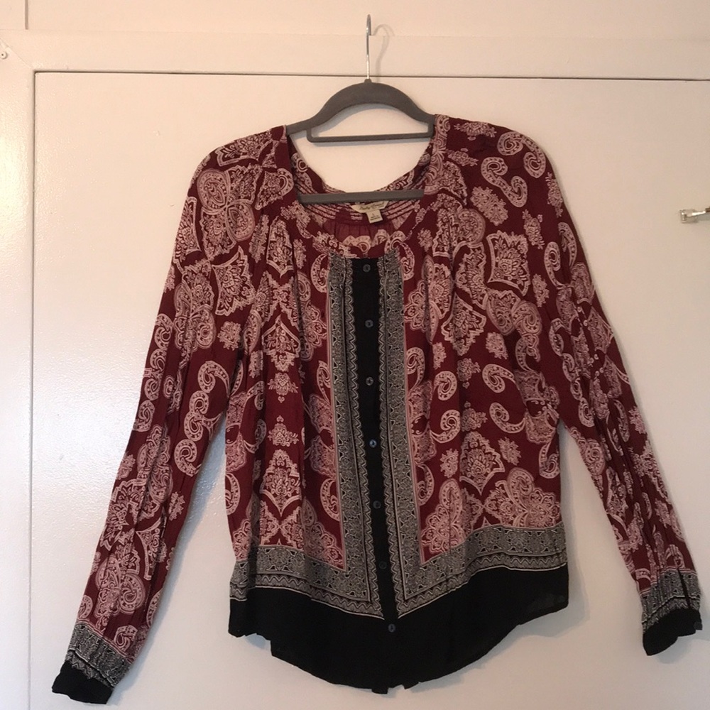 Paisley long sleeve blouse